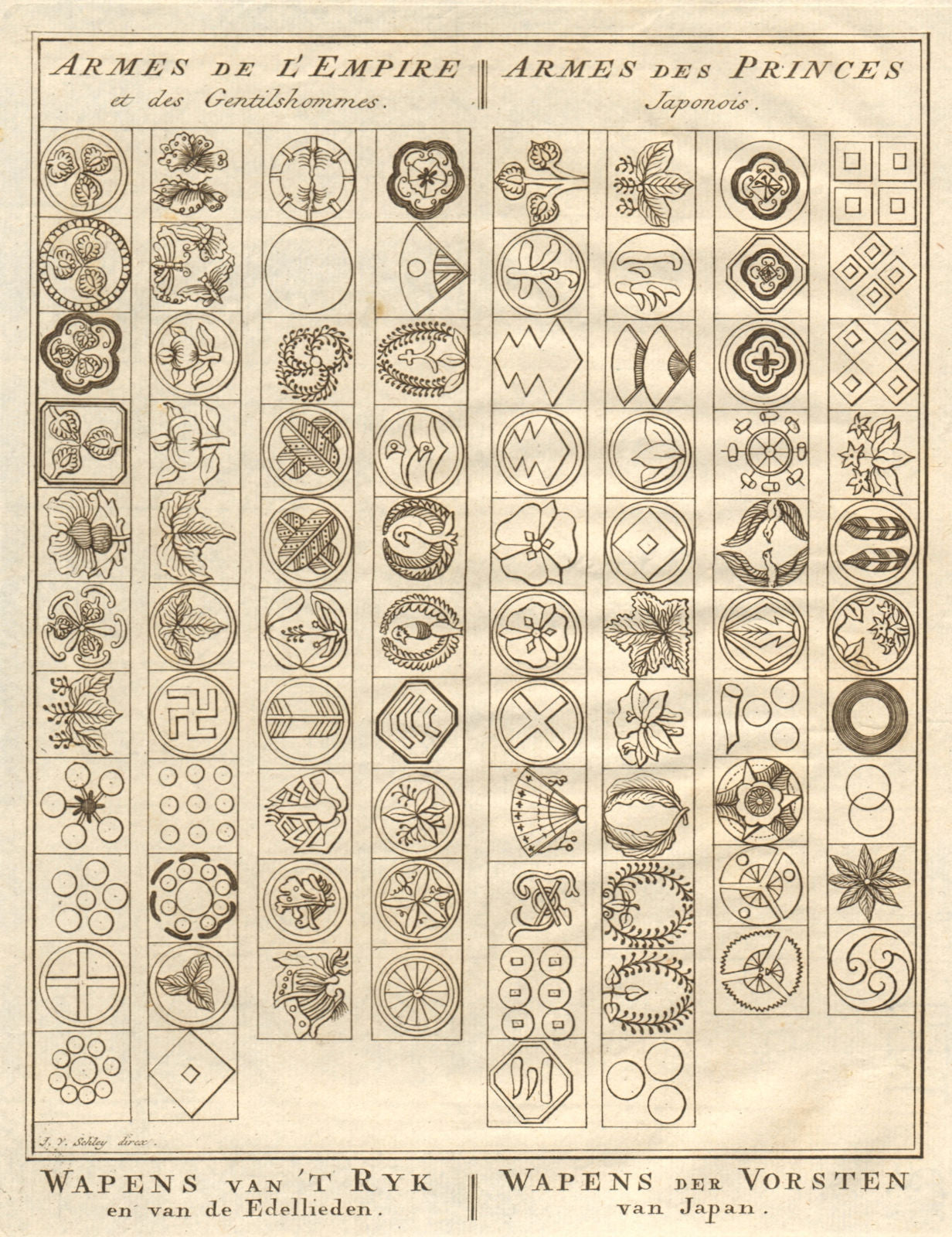 Japan. Badges coats of arms of Empire, gentlemen & Japanese princes. SCHLEY 1756